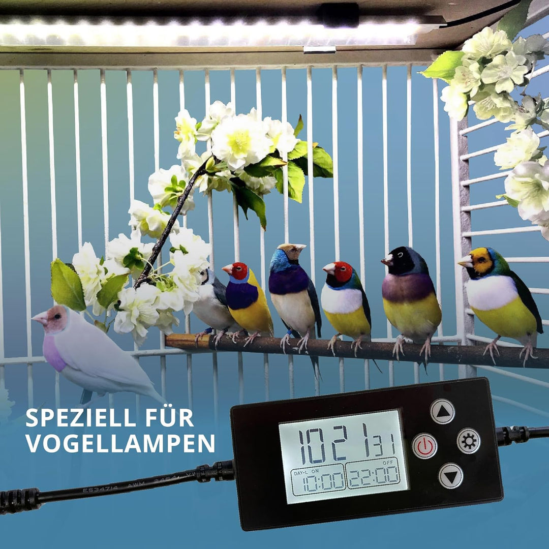 Programmierbarer Timer und Dimmer der HappyBird Lighting Company. Es schaltet Sich langsam zur progr