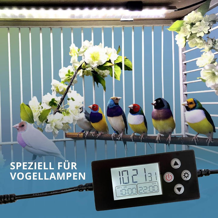Programmierbarer Timer und Dimmer der HappyBird Lighting Company. Es schaltet Sich langsam zur progr