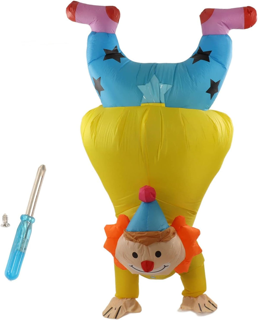 Focket Lustiges Clown Kostüm, Aufblasbares Kostüm für Erwachsene Niedrige Kostüme Aufblasbarer Umged