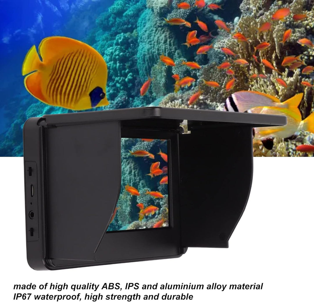 Unterwasser-Angelkamera, IP67 Wasserdichter 5-Zoll-IPS-LCD-, Tragbarer Fischfinder, Unterwasserkamer