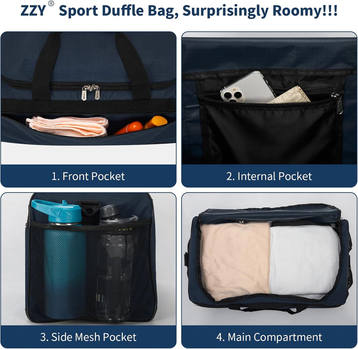 Sporttasche Reisetasche Fitness Tasche mit Schultergurt Wochenendtasche für Damen und Herren (Marine