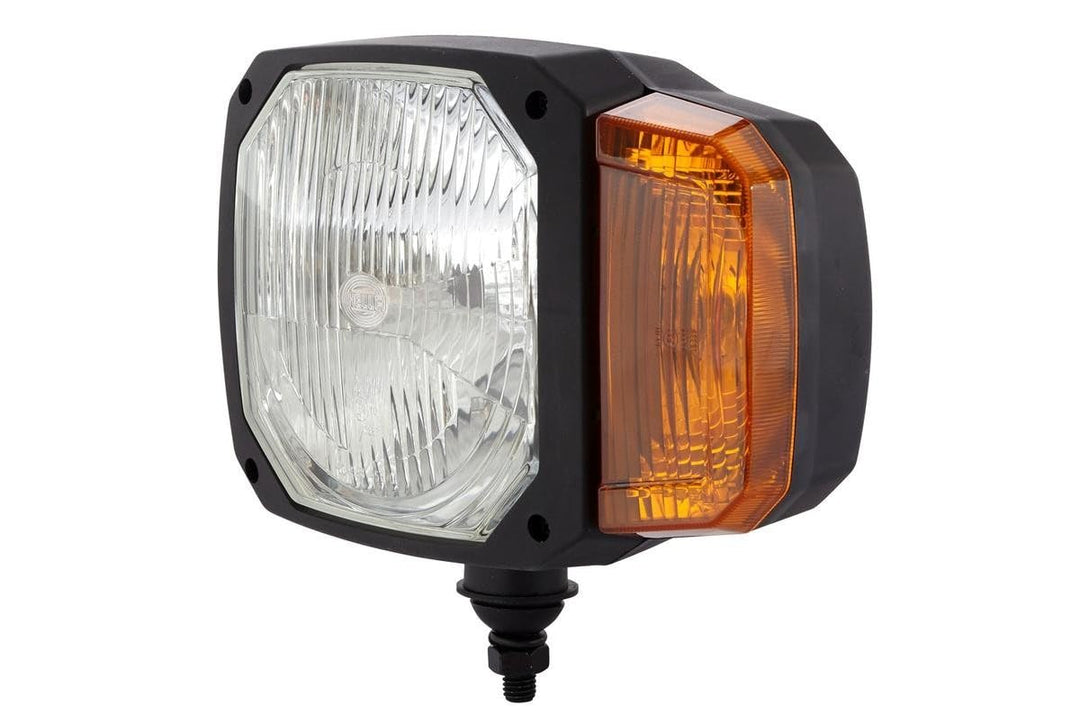 HELLA - Halogen-Hauptscheinwerfer - 12V - Einbau - Lichtscheibenfarbe: gelb - Stecker: DEUTSCH Steck