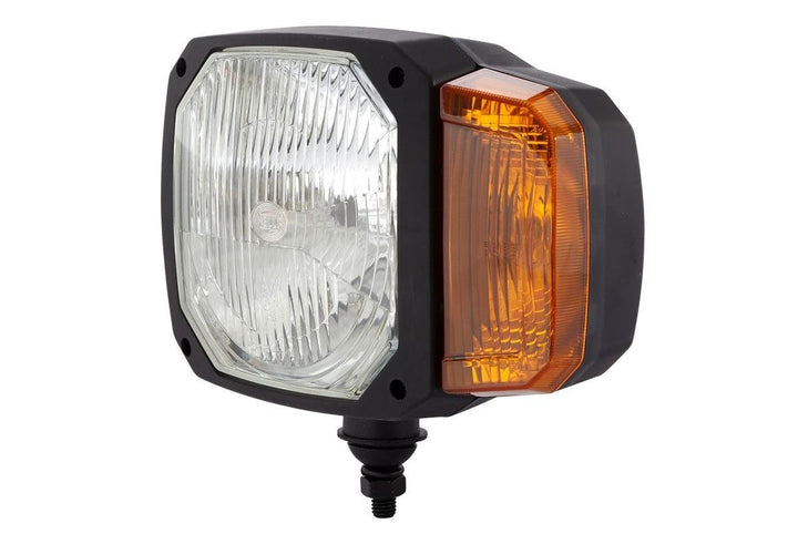 HELLA - Halogen-Hauptscheinwerfer - 12V - Einbau - Lichtscheibenfarbe: gelb - Stecker: DEUTSCH Steck