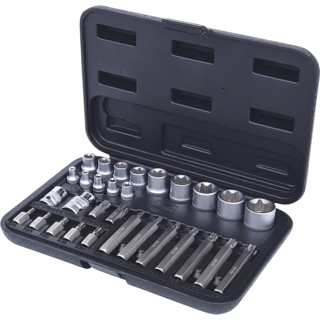 KS Tools 911.4301-2 TX-Steckschlüssel- und Bit-Satz, 30-tlg. Bits mit Bohrung
