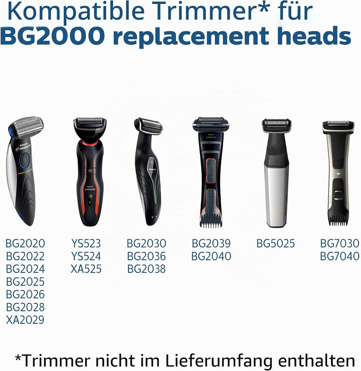 Norelco BG2000 Ersatzkopf für Bodygroom, Schwarzmetall, Wasserdicht, Aufladbar, Männer, Körperpflege