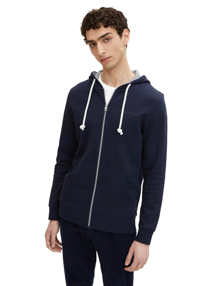 TOM TAILOR Denim Herren Basic Sweatshirtjacke L 10668 - Sky Captain Blue, L 10668 - Sky Captain Blue