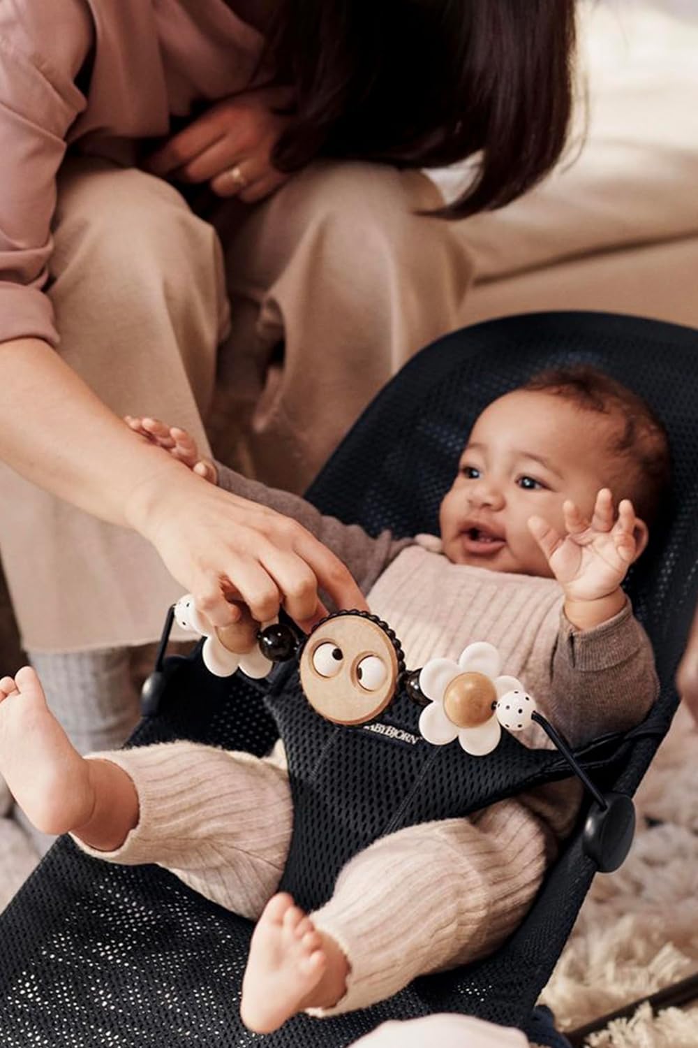 BabyBjörn Spielzeug für Babywippe, Fröhliche Augen Schwarz & Weiss Fröhliche Augen Schwarz & Weiss S
