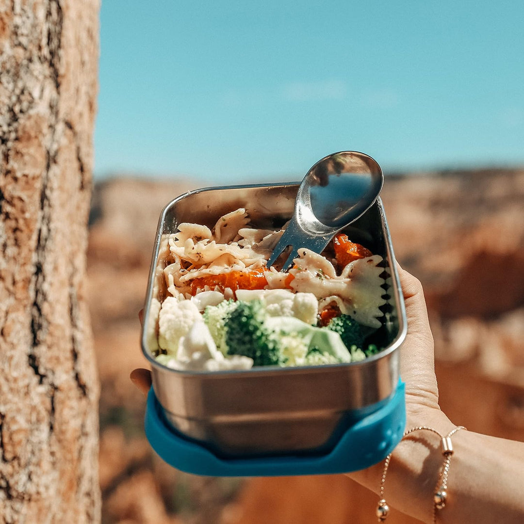 ECOlunchbox Blue Water Bento| Splash Box, Edelstahldose mit Silikondeckel | Lunchbox | Brotdose | Be