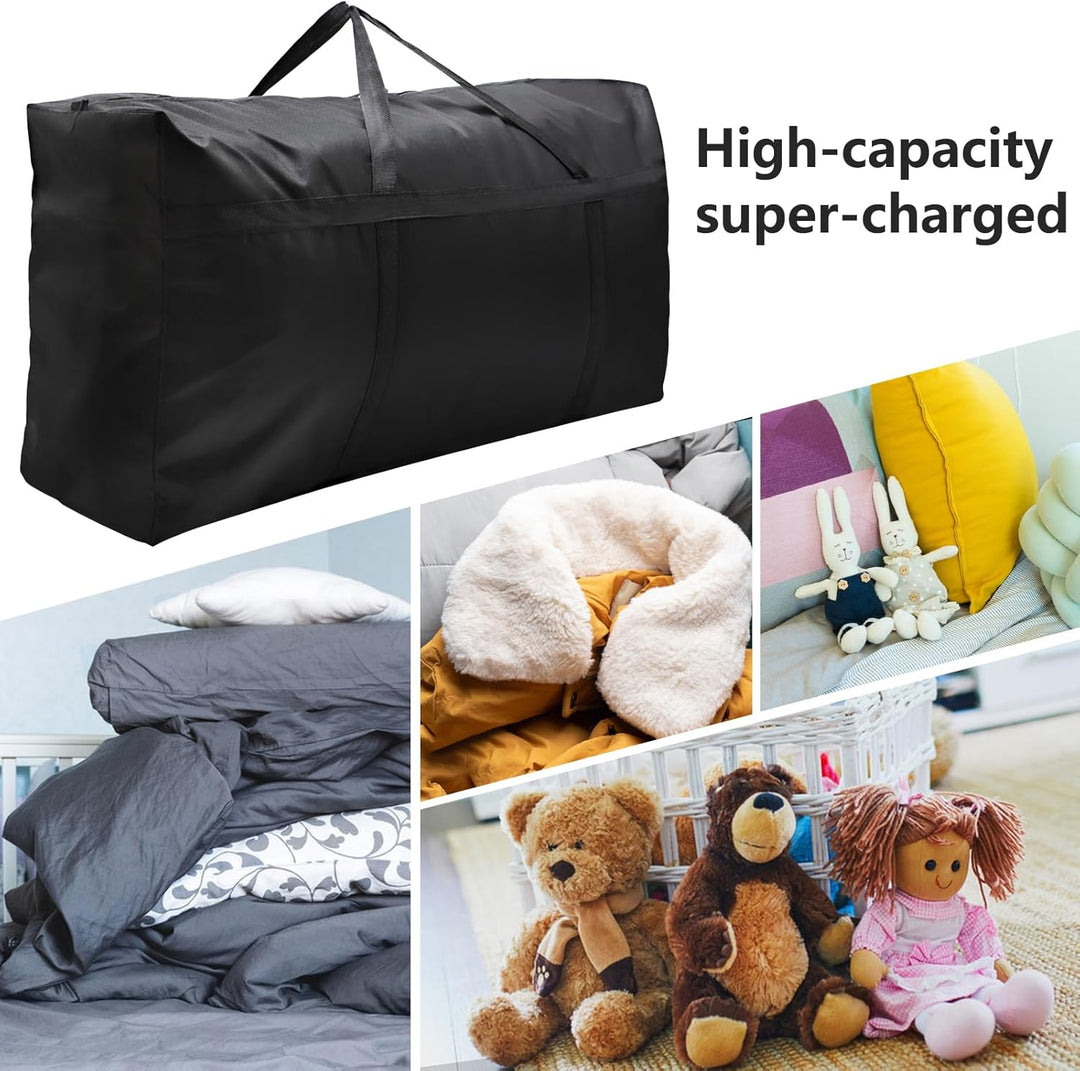 2er Pack 120L Extra Grosse Aufbewahrungstaschen, 600D Oxford Schwere Tragetaschen mit Reissverschlüs