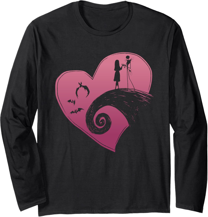 Disney The Nightmare Before Christmas Jack and Sally Heart Langarmshirt