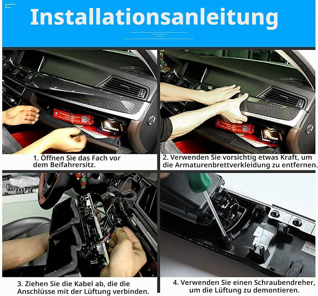 TTCR-II Frontluftgitter Kompatibel mit Lüftungsgitter BMW 5er F10 F11,Lüftungsgitter Klimaanlage Vor