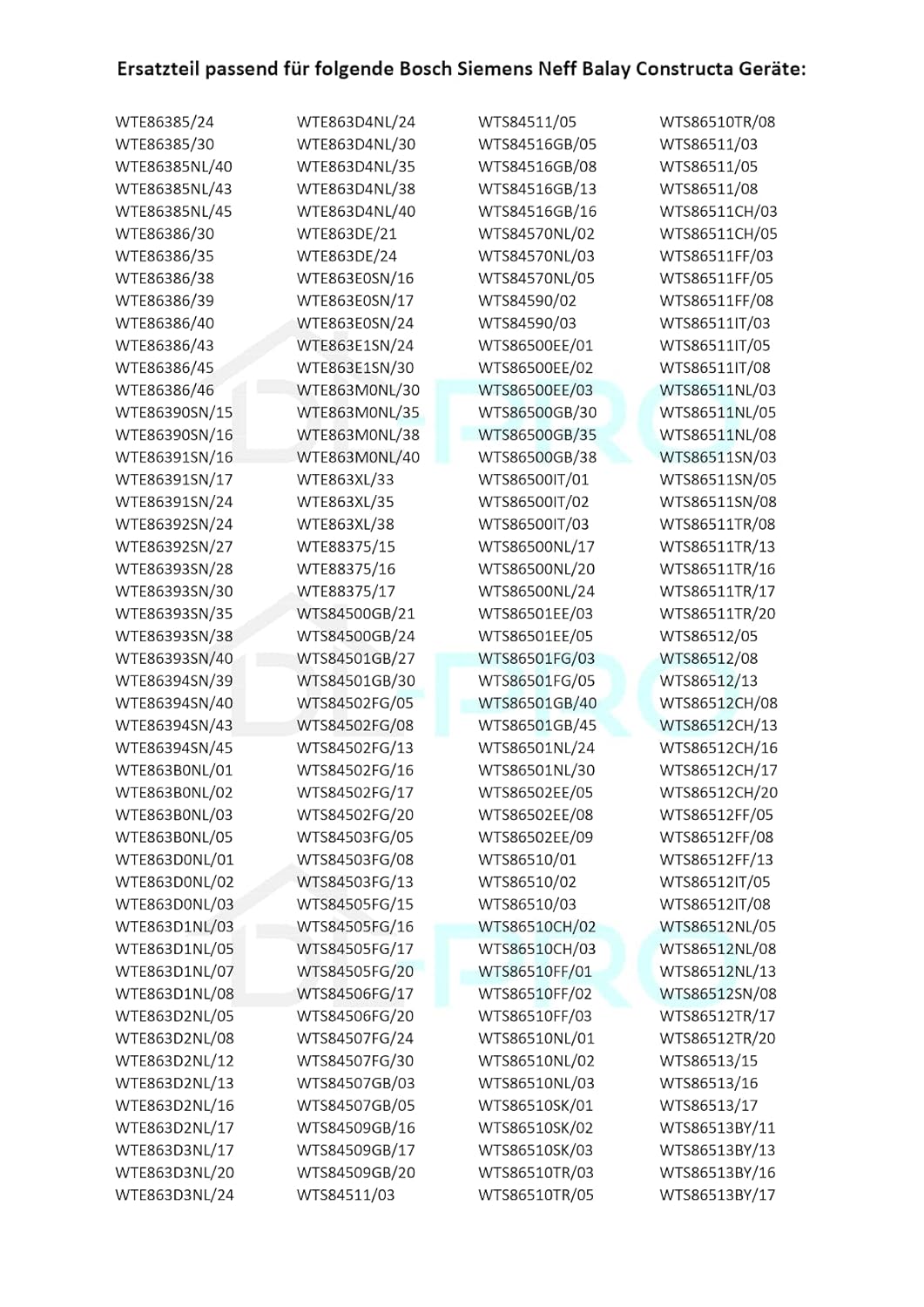 DL-pro Türdichtung für Bosch Siemens 00656841 656841 Filzdichtung Dichtung Gummidichtung für Avantix