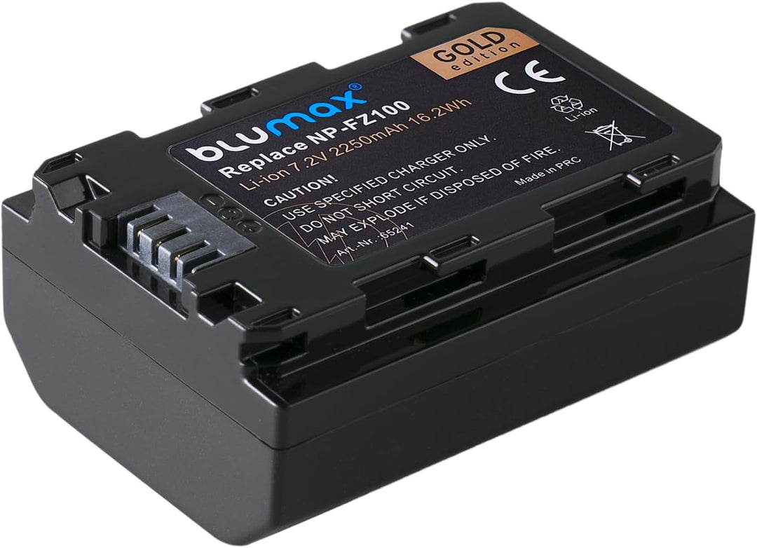 Blumax Akku ersetzt Sony NP-FZ100-2250mAh - für Sony Alpha Sony FX30-7 IV 7c 7RIV 7RV 7RIII ZV-E1