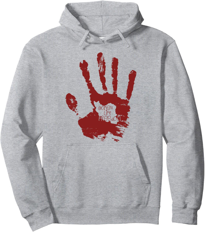Iranische Karte mit Motiv "Woman Life Freedom" in menschlicher Handabdruck, feministisch Pullover Ho