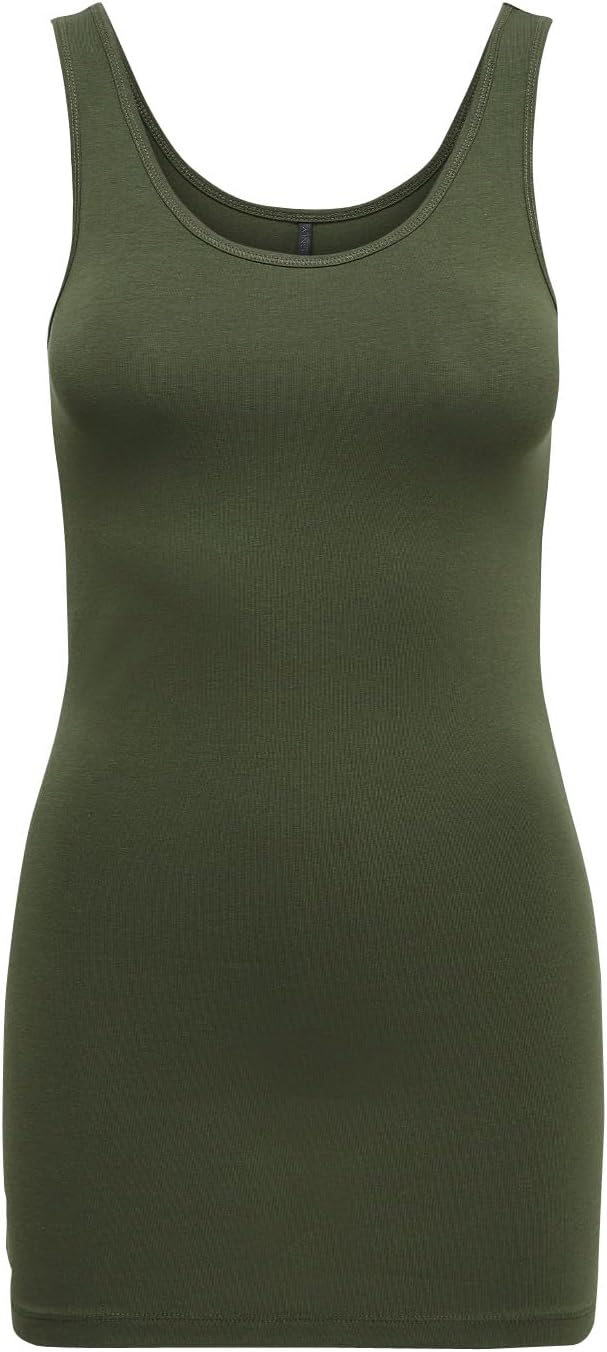 ONLY Damen Onllive Love Long Tank Noos Top XS Gelb/Grün/Rot (1x Golden Yellow, 1x Kalamata, 1x Burnt