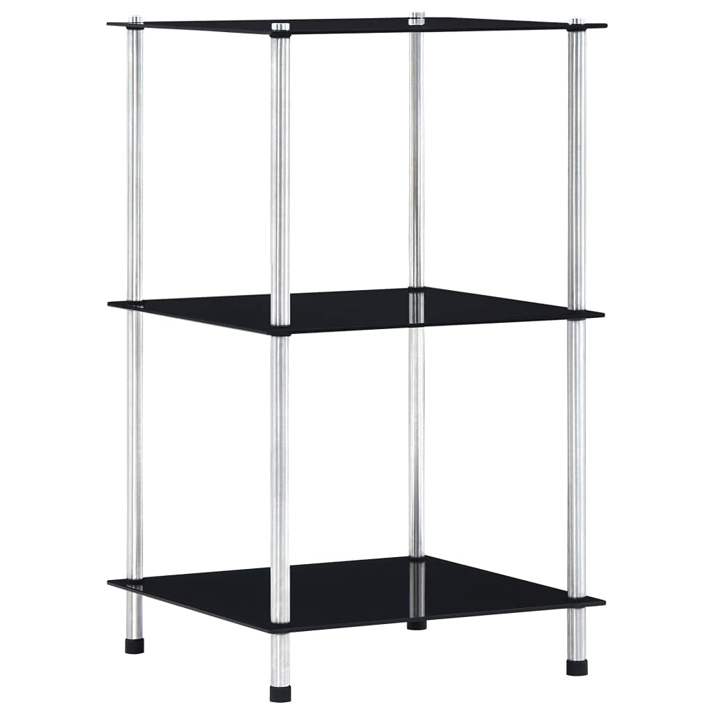 ZQQLVOO Regal mit 3 Ablagen Schwarz, Bücherregal, Organizer Bücherschrank, Bookshelf, Würfelregal, S