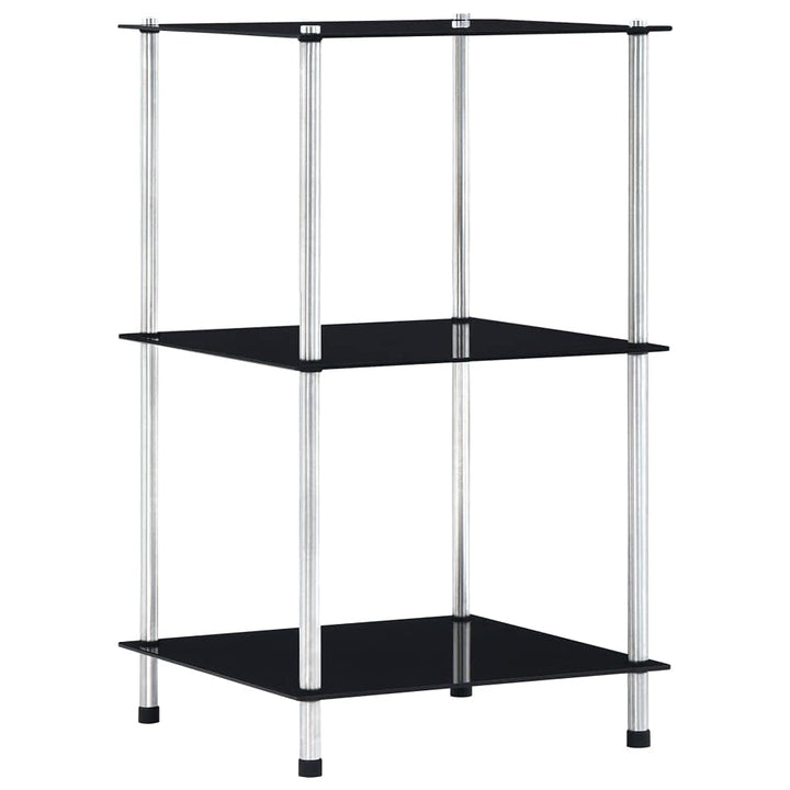 ZQQLVOO Regal mit 3 Ablagen Schwarz, Bücherregal, Organizer Bücherschrank, Bookshelf, Würfelregal, S