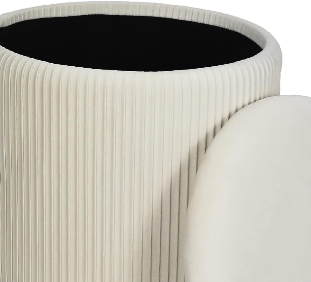 AllEquip 2er-Set Sitzhocker Samt Schminktisch Pouf Hocker mit Stauraum Ottoman Aufbewahrungshocker (