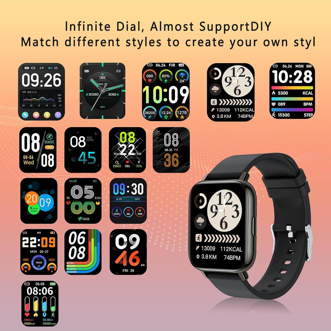 SUPBRO Smartwatch 1.69 Zoll HD Voll Touchscreen Fitness Tracker Uhr, IP68 Wasserdicht Fitnessuhr mit