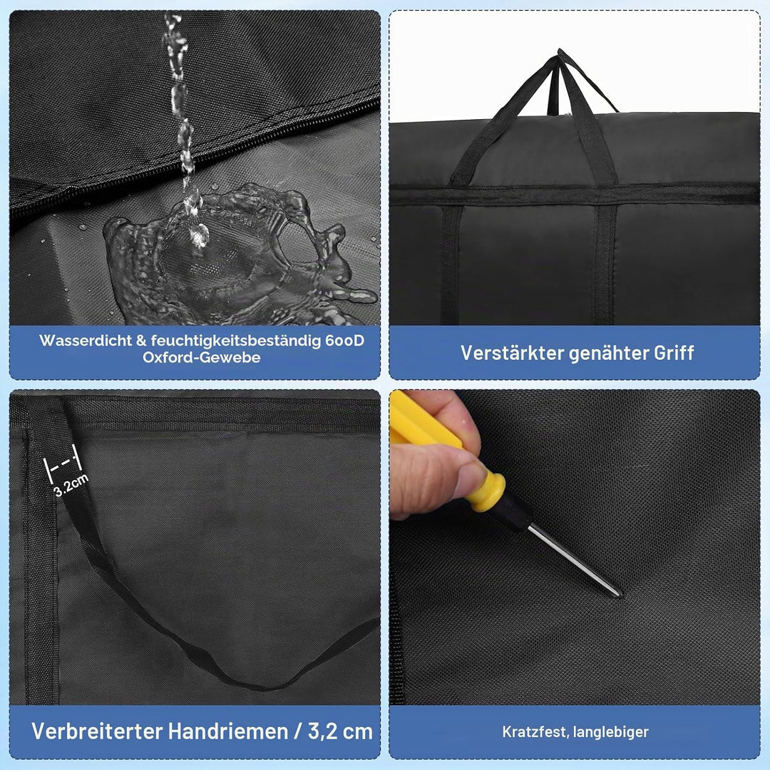 2Stück 180L Aufbewahrungstasche, Grosse Umzugstaschen, 600D Oxford Auflagentasche, XXL Reisetasche,