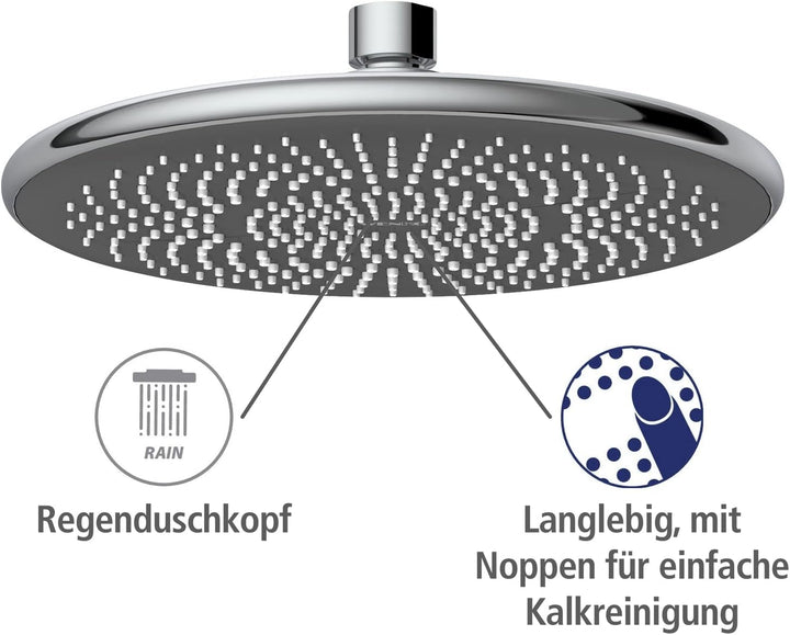 WENKO Wasserspar Regenduschkopf Watersaving, wassersparende Universal-Kopfbrause mit nachhaltigem Wa