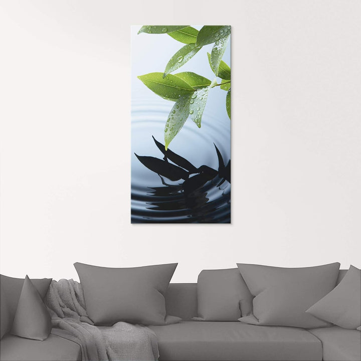 ARTland Glasbilder Wandbild Glas Bild einteilig 30x60 cm Hochformat Natur See Pflanzen Wasser Baum B
