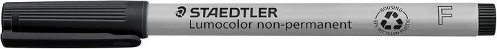 STAEDTLER Folienstift non-permanent Lumocolor, schwarz, wasserlöslich, Made in Germany, lange Lebens