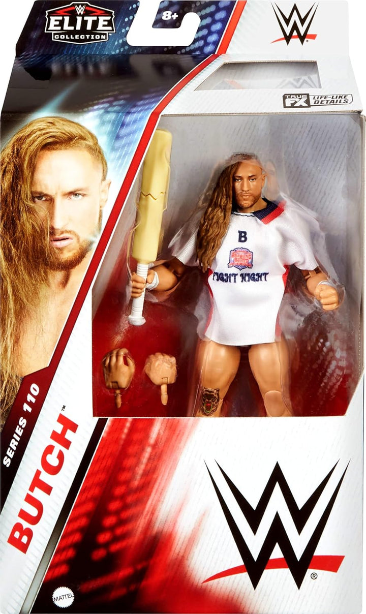 Mattel WWE Elite Actionfigur & Zubehör, Serie #110 Butch, 15,2 cm, Sammlerstück mit 25 Gelenkpunkten