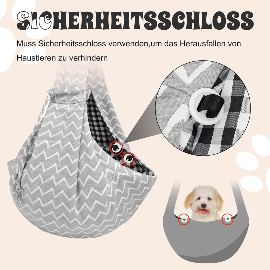 Forhandy Hundetragetasche, Tragbare Wendbarer Tragetasche Hund mit Verstellbare Schultergurt und Fro