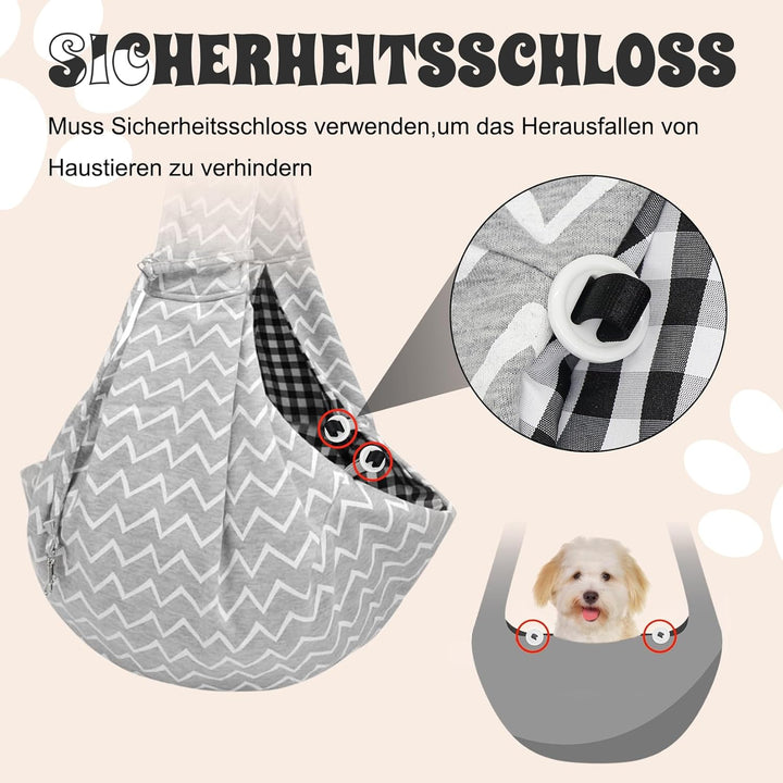 Forhandy Hundetragetasche, Tragbare Wendbarer Tragetasche Hund mit Verstellbare Schultergurt und Fro