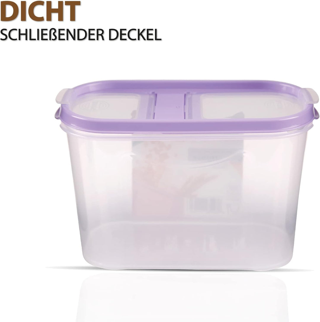 Vorratsdosen mit Deckel (3er Pack - Lila) 1,4 Liter, Luftdicht Schüttdose BPA frei lebensmittelecht,