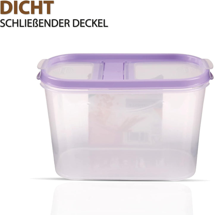Vorratsdosen mit Deckel (3er Pack - Lila) 1,4 Liter, Luftdicht Schüttdose BPA frei lebensmittelecht,