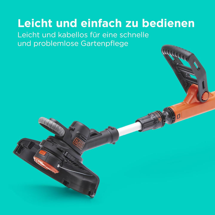 Black+Decker Akku-Rasentrimmer (Powercommand EasyFeed, 18V 4,0Ah, inkl. Akku und Ladegerät, 30 cm Sc