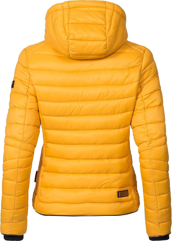 Navahoo Damen leichte Übergangsjacke Steppjacke mit Kapuze Lulana XS-XXL XS Gelb, XS Gelb