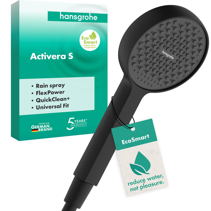 hansgrohe Activera S - wassersparender Duschkopf 8 l/min (EcoSmart), Handbrause mit 1 Strahlart, run