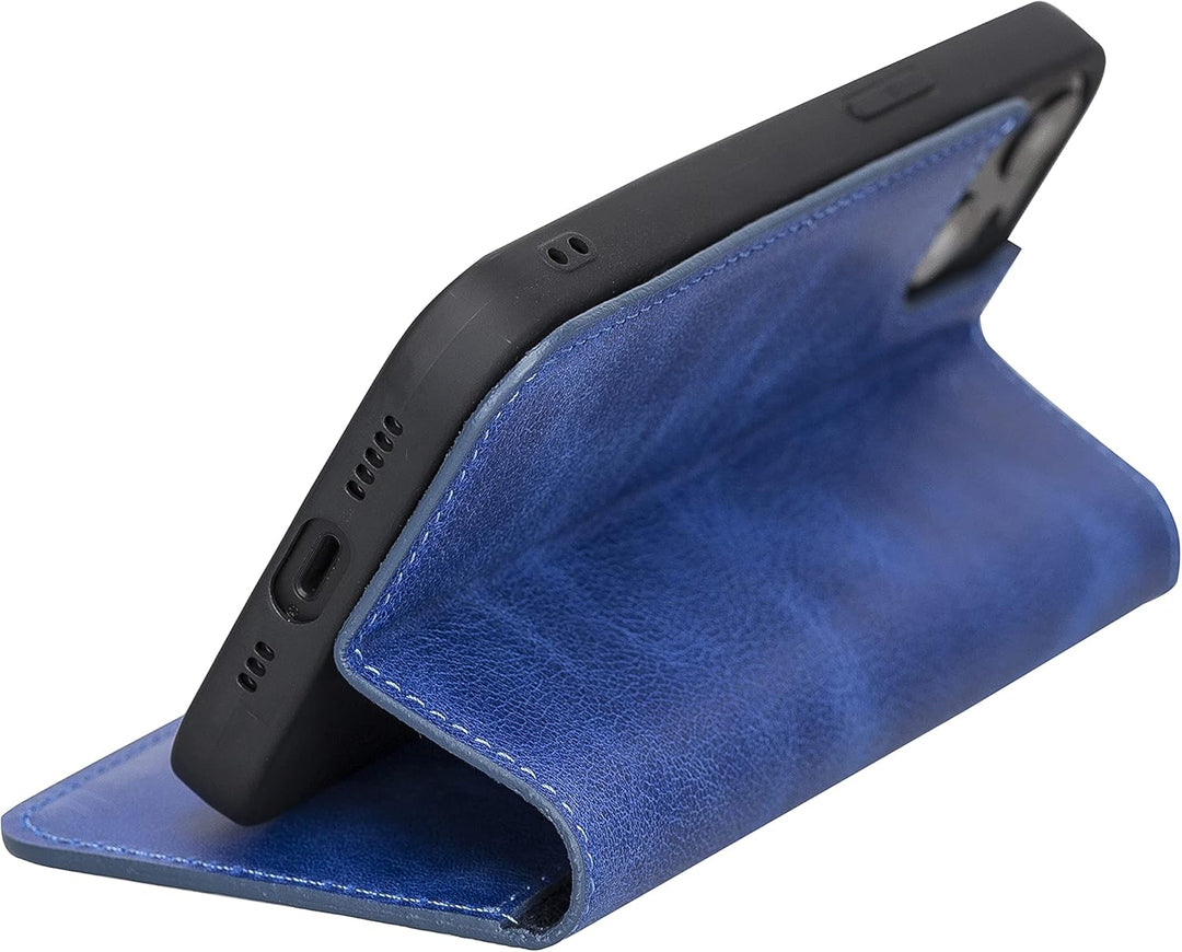 Solo Pelle aufklappbare Lederhülle kompatibel für iPhone 13 Mini in 5.4 Zoll inkl. 1 Kartenfach für