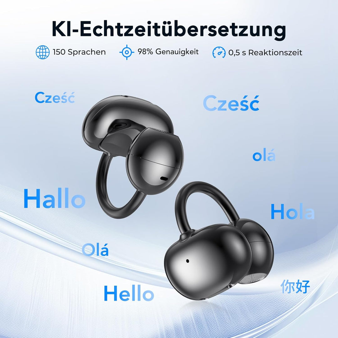 NE32 Ki Übersetzer Kopfhörer mit LCD，3-in-1 Übersetzungskopfhörer，150 Sprachen mit 9 Übersetzungsmod