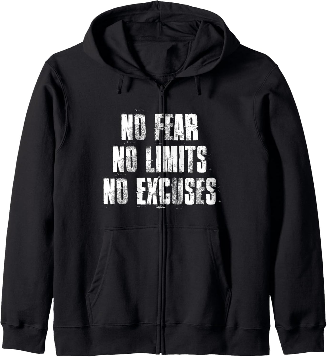 No Fear No Limits No Excuses Motivation Gym Fitness Kapuzenjacke