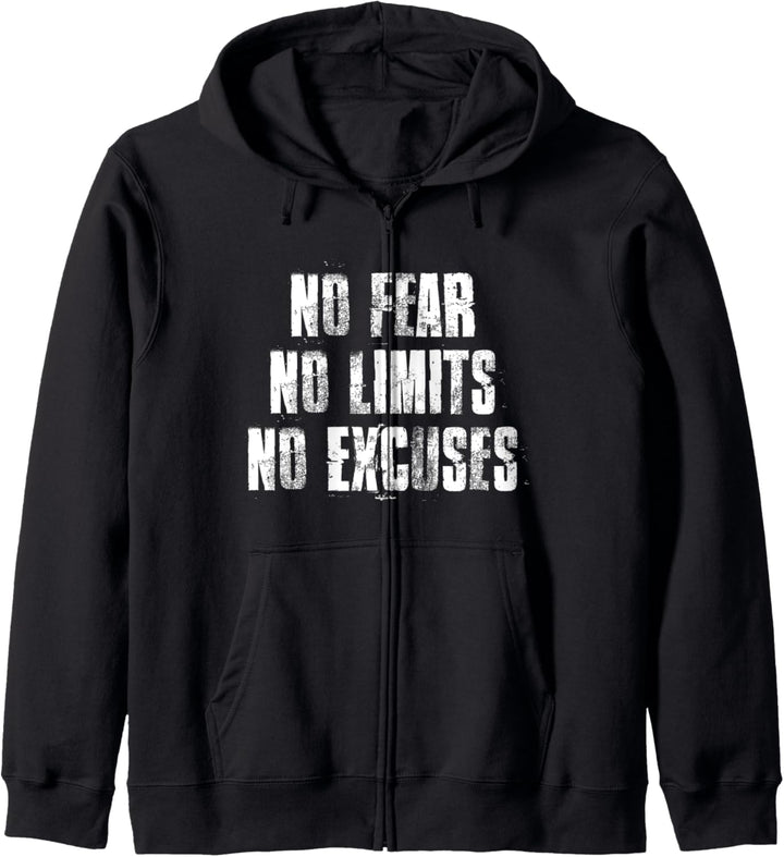 No Fear No Limits No Excuses Motivation Gym Fitness Kapuzenjacke