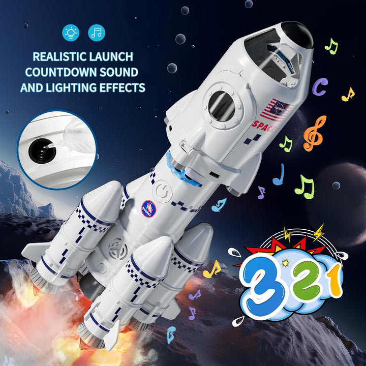 Doloowee Space Shuttle Rakete Spielzeug für Kinder,Wissenschaftliches Puzzlespiel mit Projektion,Wel