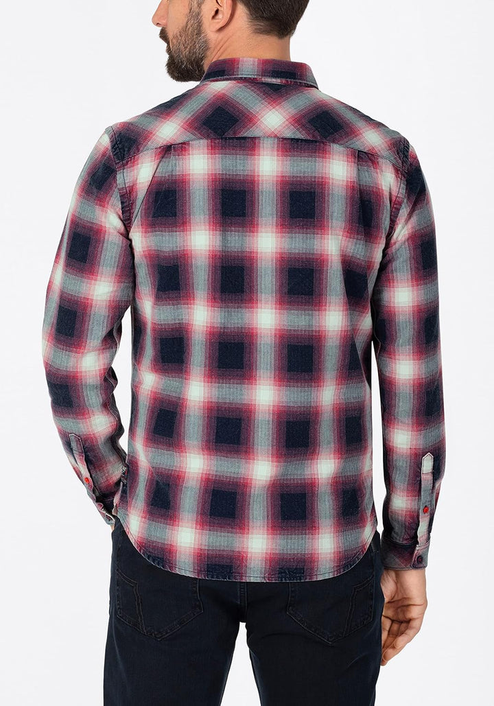 Timezone Herren Effect Weave Check Shirt Hemd M Chili Red Microcheck, M Chili Red Microcheck
