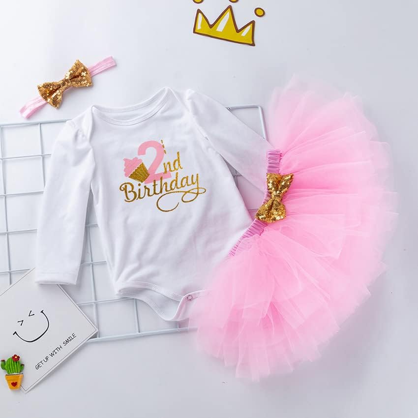 UUAISSO Baby Mädchen Mein 1. Geburtstag Outfits Kurzarm Cake Smash Rock Pailletten Tutu Prinzessin K