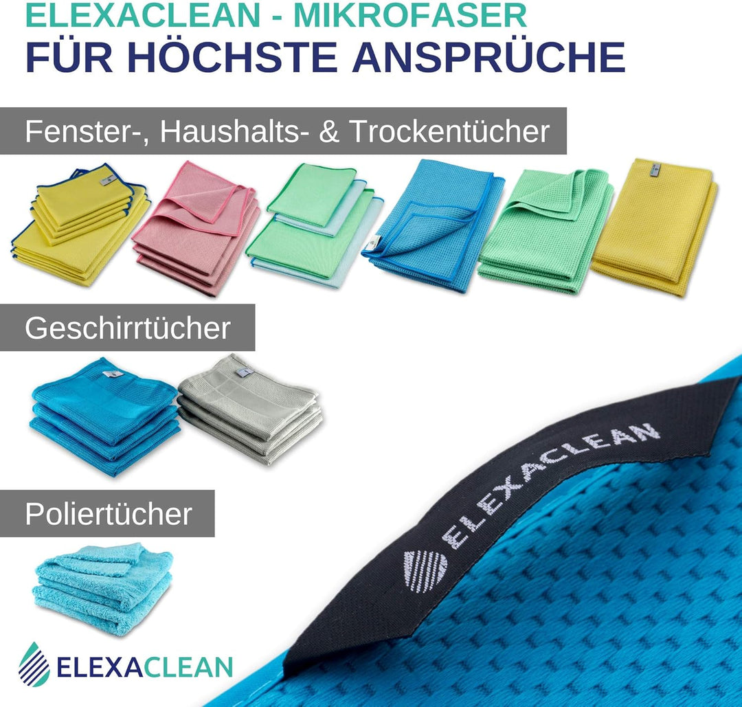 ELEXACLEAN Abtropfmatte Geschirr (2 Stück, Türkis / Grün-Blau, 44x41 cm) Mikrofaser Schutz für Küche