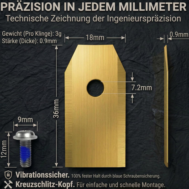 HAUSPROFI 60x Titan Ersatzklingen Ersatzkmesser für ECOVACS GOAT Mähroboter, DIN EN 50636-2-107 gepr