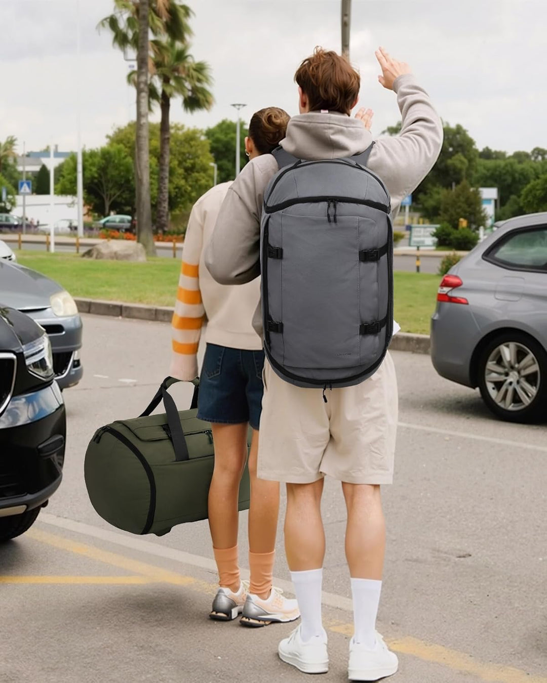 LOVEVOOK Sporttasche Herren mit Schuhfach, Reisetasche Gross 65L, Sportrucksack 52x45x28cm, Gym Tasc