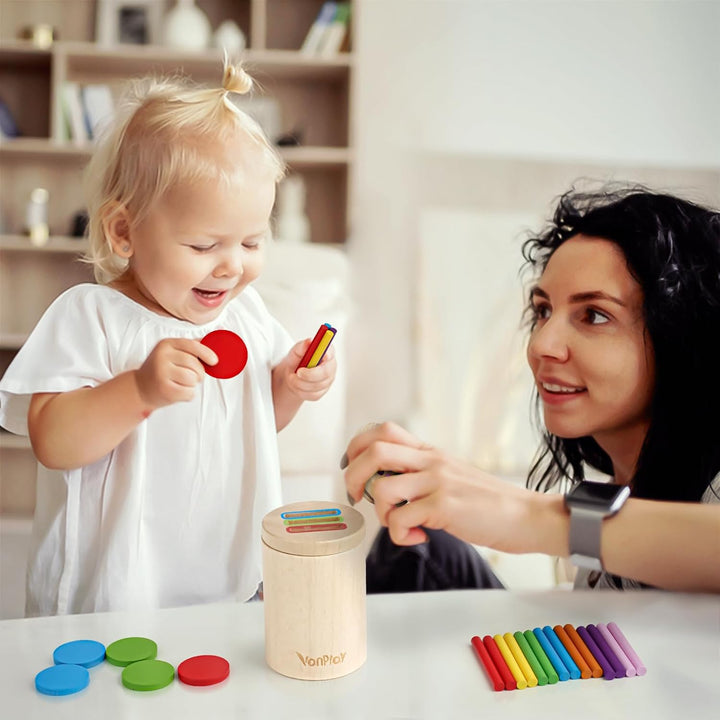 Vanplay Montessori Spielzeug ab 2 Jahr, Sortierspiel Holzspielzeug Baby Spielzeug ab 2 Jahre Motorik