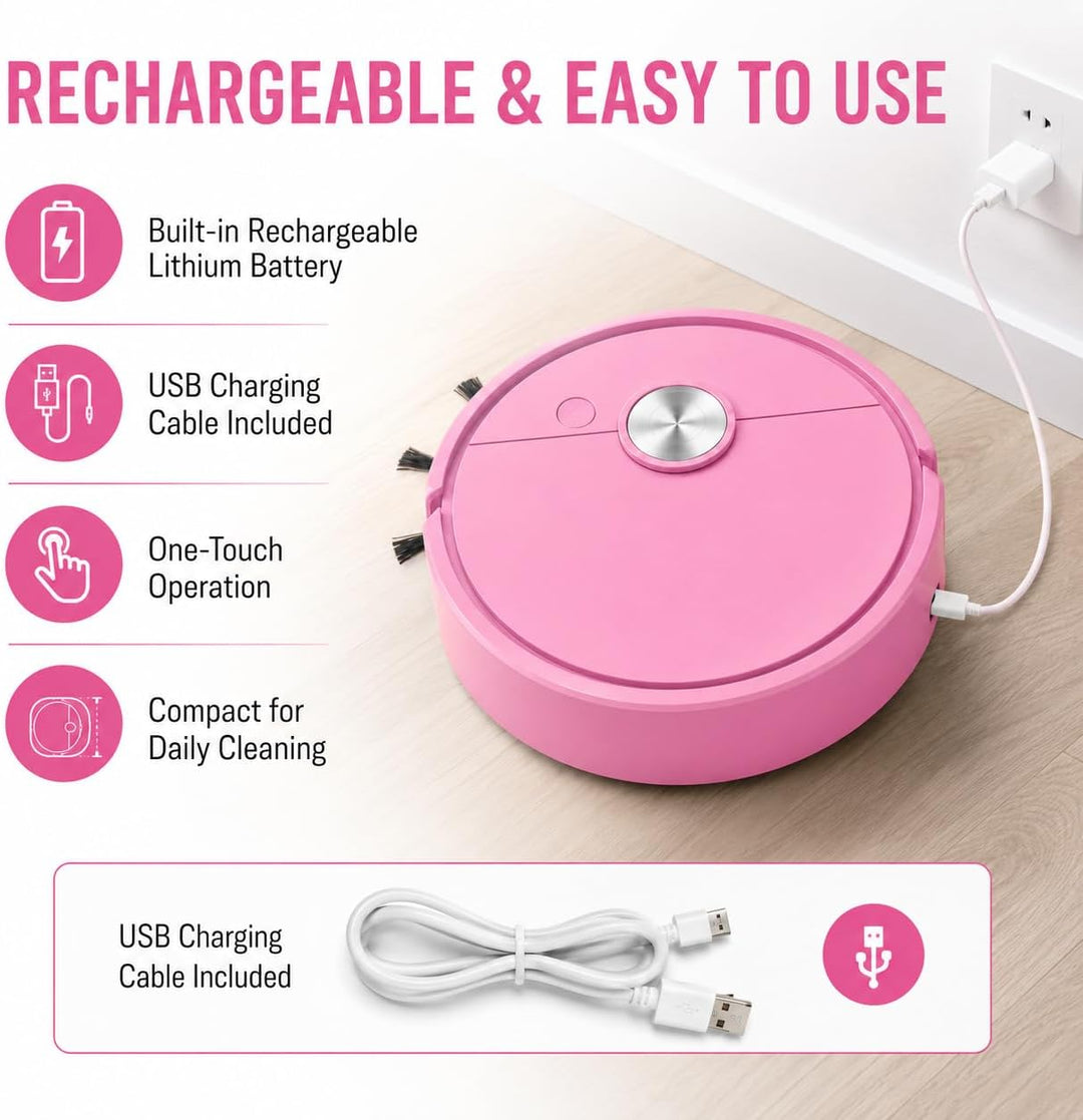 Mini Saugroboter, Mini staubsauger Roboter, Kleiner Saugroboter, Staubsaugerroboter für Auto, 3-in-1
