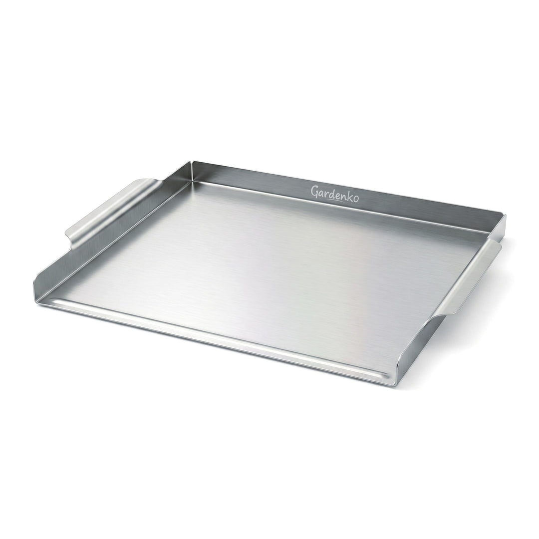 Grillplatte für Kohlegrill aus 1 mm rostfreiem Edelstahl - 39,4x29,1 cm, 1 kg - Universelle Plancha