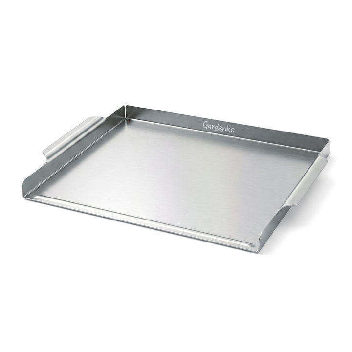 Grillplatte für Kohlegrill aus 1 mm rostfreiem Edelstahl - 39,4x29,1 cm, 1 kg - Universelle Plancha