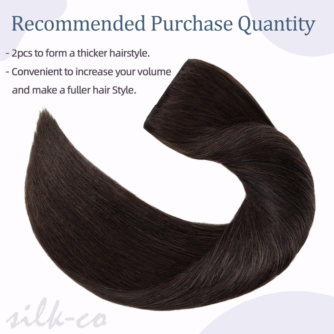 Haarteile Echthaar Extensions Clip in 1 Tresse 5 Clips Dick Haarteil Weich Haarverlängerung 100% Rem